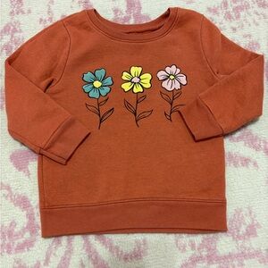 Garanimals Rust Crewneck Sweatshirt with Floral Design Toddler Girl size 2T